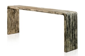 Casa Padrino Luxus Konsole Naturfarben 215 x 40 x H. 80 cm - Konsolentisch aus recyceltem Ulmen Altholz - Luxus M�bel