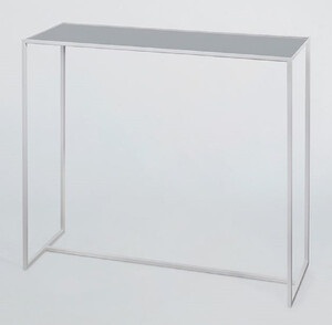 Casa Padrino Luxus Konsole Wei / Grau / Schwarz 100 x 35 x H. 85 cm - Rechteckiger Metall Konsolentisch mit Spiegelglas Tischplatte - Wohnzimmer Mbel - Luxus Mbel
