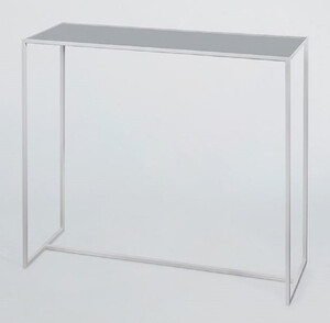 Casa Padrino Luxus Konsole Wei� / Grau / Schwarz 100 x 35 x H. 85 cm - Rechteckiger Metall Konsolentisch mit Spiegelglas Tischplatte - Wohnzimmer M�bel - Luxus M�bel