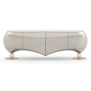 Casa Padrino Luxus Konsolentisch Beige / Wei� - Hochwertige Verarbeitung - Moderne Flur M�bel - Luxus Qualit�t