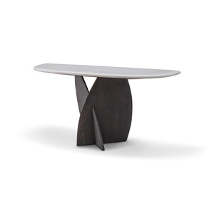 Casa Padrino Luxus Konsolentisch Dunkelgrau / Grau 160 x 42 x H. 76 cm - Konsolentisch mit Travertin - Moderne Flur M�bel - Luxus Qualit�t