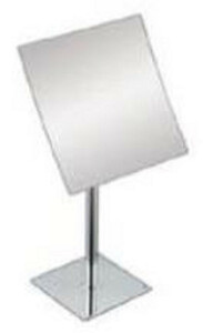 Casa Padrino Luxus Kosmetik Tischspiegel Silber 16 x 19 x H. 30 cm - Verchromter Badezimmer Schmink Spiegel - Luxus Badezimmer Accessoires