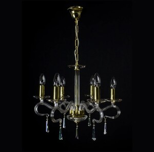 Casa Padrino Luxus Kristall Deckenleuchte Gold  49 x H. 42 cm - Prunkvolle Messing Deckenleuchte mit b�hmischem Kristallglas - Barock M�bel - Edel & Prunkvoll