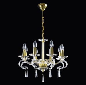 Casa Padrino Luxus Kristall Deckenleuchte Gold  50 x H. 42 cm - Prunkvolle Messing Deckenleuchte mit b�hmischem Kristallglas - Barock M�bel - Edel & Prunkvoll