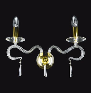 Casa Padrino Luxus Kristall Deckenleuchte Gold 38 x 16 x H. 23 cm - Prunkvolle Messing Deckenleuchte mit b�hmischem Kristallglas - Barock M�bel - Edel & Prunkvoll