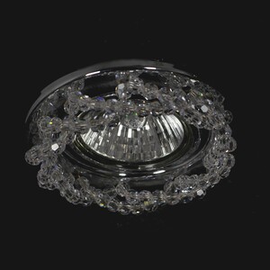 Casa Padrino Luxus Kristall Deckenleuchte Silber  10 x H. 2 cm - Prunkvolle Messing Deckenleuchte mit b�hmischem Kristallglas - Barock M�bel - Edel & Prunkvoll
