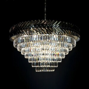 Casa Padrino Luxus Kristall Deckenleuchte Silber  100 x H. 48 cm - Prunkvolle Messing Deckenleuchte mit b�hmischem Kristallglas - Barock M�bel - Edel & Prunkvoll