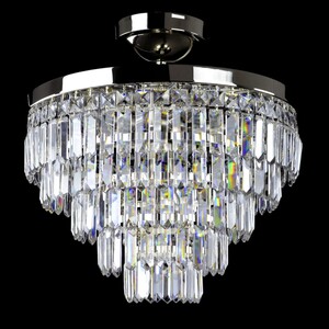Casa Padrino Luxus Kristall Deckenleuchte Silber  40 x H. 20 cm - Prunkvolle Messing Deckenleuchte mit b�hmischem Kristallglas - Barock M�bel - Edel & Prunkvoll