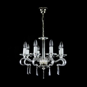 Casa Padrino Luxus Kristall Deckenleuchte Silber  50 x H. 42 cm - Prunkvolle Messing Deckenleuchte mit b�hmischem Kristallglas - Barock M�bel - Edel & Prunkvoll