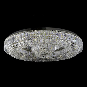 Casa Padrino Luxus Kristall Deckenleuchte Silber  85 x H. 26 cm - Prunkvolle Messing Deckenleuchte mit b�hmischem Kristallglas - Barock M�bel - Edel & Prunkvoll