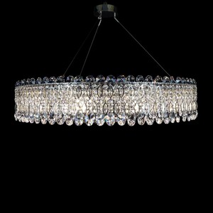 Casa Padrino Luxus Kristall Deckenleuchte Silber  90 x H. 20 cm - Prunkvolle Messing Deckenleuchte mit b�hmischem Kristallglas - Barock M�bel - Edel & Prunkvoll