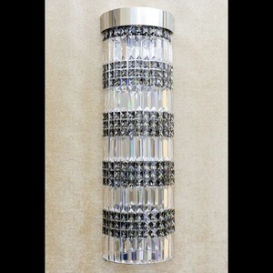 Casa Padrino Luxus Kristall H�ngeleuchte Silber  24.5 x H. 80 cm - Prunkvolle Messing H�ngeleuchte mit b�hmischem Kristallglas - Barock M�bel - Edel & Prunkvoll