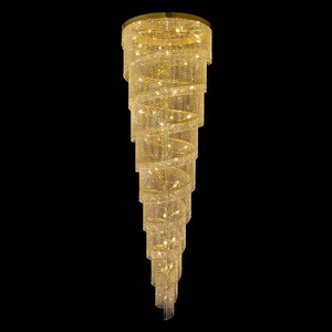 Casa Padrino Luxus Kristall Kronleuchter Gold  100 x H. 355 cm - Prunkvolle Messing Kronleuchter mit b�hmischem Kristallglas - Barock M�bel - Edel & Prunkvoll
