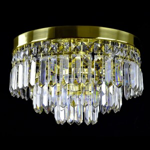Casa Padrino Luxus Kristall Kronleuchter Gold  30 x H. 20 cm - Prunkvolle Messing Kronleuchter mit b�hmischem Kristallglas - Barock M�bel - Edel & Prunkvoll