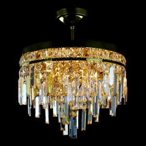 Casa Padrino Luxus Kristall Kronleuchter Gold  40 x H. 30 cm - Prunkvolle Messing Kronleuchter mit b�hmischem Kristallglas - Barock M�bel - Edel & Prunkvoll
