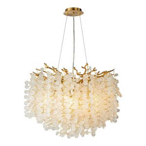 Casa Padrino Luxus Kristall Kronleuchter Gold  60 x H. 30 cm - Runde H�ngeleuchte im Ast Design
