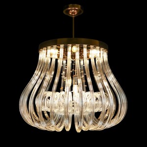 Casa Padrino Luxus Kristall Kronleuchter Gold  60 x H. 50 cm - Prunkvolle Messing Kronleuchter mit b�hmischem Kristallglas - Barock M�bel - Edel & Prunkvoll