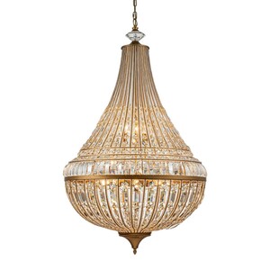 Casa Padrino Luxus Kristall Kronleuchter Gold  80 x H. 135 cm - Prunkvoller Kronleuchter im Empire Stil