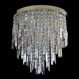 Casa Padrino Luxus Kristall Kronleuchter Silber  50 x H. 50 cm - Prunkvolle Messing Kronleuchter mit b�hmischem Kristallglas - Barock M�bel - Edel & Prunkvoll