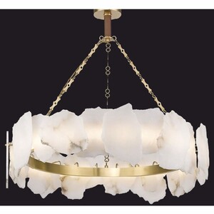 Casa Padrino Luxus Alabaster Kronleuchter Wei� / Messing  80 cm - Luxus Interior