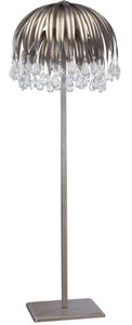 Casa Padrino Luxus Kristall Stehleuchte Silber  60 x H. 190 cm - Moderne Metall Stehlampe - Hotel & Restaurant Leuchte
