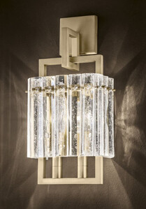 Casa Padrino Luxus Wandleuchte Messing 22,5 x 13 x H. 45 cm - Metall Wandlampe mit Glas Lampenschirm - Luxus Wandleuchten - Luxus Qualitt - Made in Italy