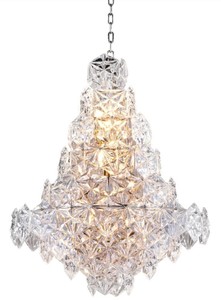 Casa Padrino Luxus Kronleuchter Silber / klares Glas  60 x H. 76 cm - Hotel & Restaurant Kronleuchter - Luxus Qualit�t