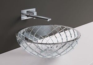 Casa Padrino Luxus Kristallglas Waschbecken Schale Transparent  44 cm - Made in Italy