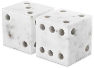 Casa Padrino Luxus Deko Marmor W�rfel Set Wei� 10 x 10 x H. 10 cm - Wohnzimmer Dekoration - Schreibtisch Dekoration - Marmor Dekoration - Luxus Kollektion