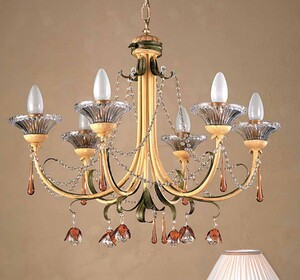 Casa Padrino Barock Kronleuchter  60 x H. 52 cm 6-flammig - Handgefertigte Leuchte aus Italien - Barock Leuchten