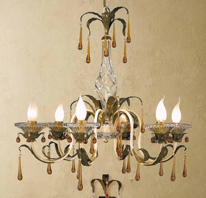Casa Padrino Barock Kronleuchter  65 x H. 60 cm 6-flammig - Handgefertigte Leuchte aus Italien - Barock Leuchten