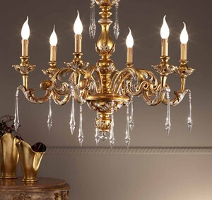 Casa Padrino Barock Kronleuchter  80 x H. 75 cm 6-flammig - Handgefertigte Leuchte aus Italien - Barock Leuchten