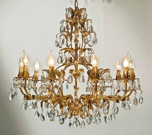 Casa Padrino Barock Kronleuchter  80 x H. 80 cm 10-flammig - Handgefertigte Leuchte aus Italien - Barock Leuchten