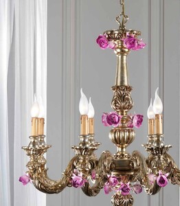 Casa Padrino Barock Kronleuchter  85 x H. 80 cm 8-flammig - Handgefertigte Leuchte aus Italien - Barock Leuchten