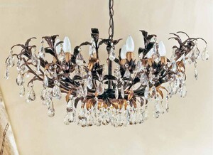 Casa Padrino Barock Kronleuchter  90 x H. 40 cm 10-flammig - Handgefertigte Leuchte aus Italien - Barock Leuchten