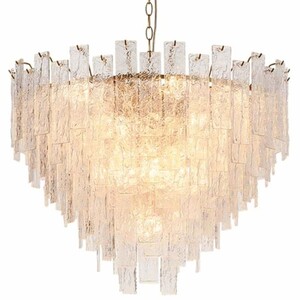 Casa Padrino Luxus Glas Kronleuchter Messing  52 cm - Hotel & Wohnzimmer Kronleuchter