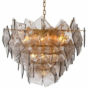 Casa Padrino Luxus Kronleuchter Antik Messing / Grau  80 cm - Luxus Qualit�t