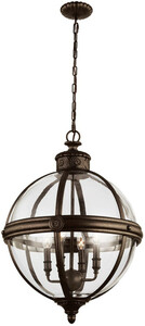 Casa Padrino Luxus Kronleuchter Bronzefarben  49,8 x H. 67,9 cm - Runder Kronleuchter im Viktorianischen Stil - Hotel & Restaurant Kronleuchter