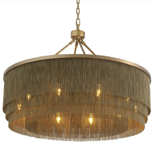 Casa Padrino Luxus Stahl Kronleuchter Antik Messingfarben  90 x H. 61 cm - Runder Hotel & Restaurant Kronleuchter - Luxus Qualit�t