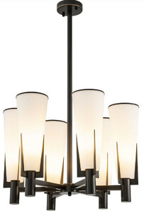 Casa Padrino Luxus Kronleuchter Bronzefarben / Wei�  60 x H. 78 cm - Moderner Metall Kronleuchter mit Glas Lampenschirmen - Luxus Kollektion