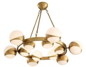 Casa Padrino Luxus Kronleuchter Antik Messingfarben / Wei�  96 x H. 73 cm - Luxus M�bel