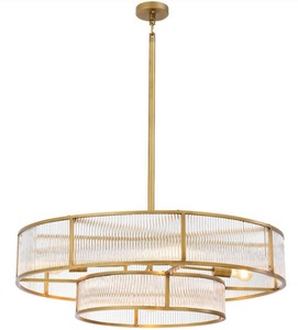 Casa Padrino Luxus Kronleuchter Antik Messingfarben  90 x H. 27 cm - Runder Kronleuchter - Luxus Qualit�t