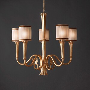 Casa Padrino Luxus Kronleuchter Antikgold  100 x H. 100 cm - Handgefertigter Kronleuchter aus Schmiedeeisen mit Kristallbehang - Luxus Kollektion - Edel & Prunkvoll