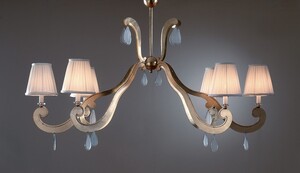 Casa Padrino Luxus Kronleuchter Antikgold B. 130 cm - Handgefertigter Kronleuchter aus Schmiedeeisen mit Kristallbehang - Luxus Kollektion - Edel & Prunkvoll