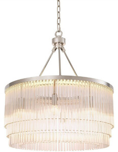 Casa Padrino Luxus Kronleuchter Silber  60 x H. 68 cm - Edler Wohnzimmer Kronleuchter - Luxus Qualit�t