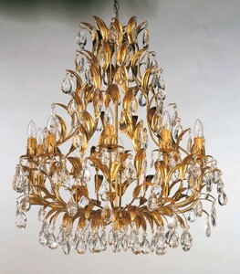 Casa Padrino Barock Kronleuchter Gold  80 x H. 90 cm 10-flammig - Handgefertigte Leuchte aus Italien - Barock Leuchten