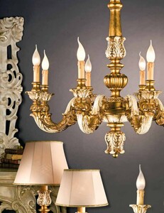 Casa Padrino Barock Kronleuchter Gold  85 x H. 80 cm 8-flammig - Handgefertigte Leuchte aus Italien - Barock Leuchten
