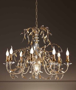 Casa Padrino Barock Kronleuchter Gold Silber Rosa  85 x H. 65 cm 8-flammig - Handgefertigte Leuchte aus Italien - Barock Leuchten