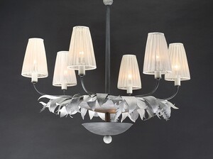 Casa Padrino Luxus Kronleuchter Grau  100 x H. 90 cm - Handgefertigter Kronleuchter aus Schmiedeeisen - Luxus Kollektion - Edel & Prunkvoll