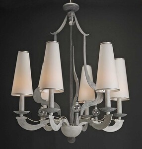 Casa Padrino Luxus Kronleuchter Grau  90 x H. 125 cm - Handgefertigter Kronleuchter aus Schmiedeeisen mit Kristallbehang - Luxus Kollektion - Edel & Prunkvoll